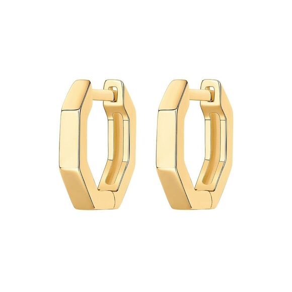 Ultra thick geometric mini huggie earrings - Picture 3 of 4